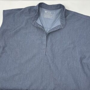 Figs Rafaela Oversized Scrub Top Large Heather Denim EUC